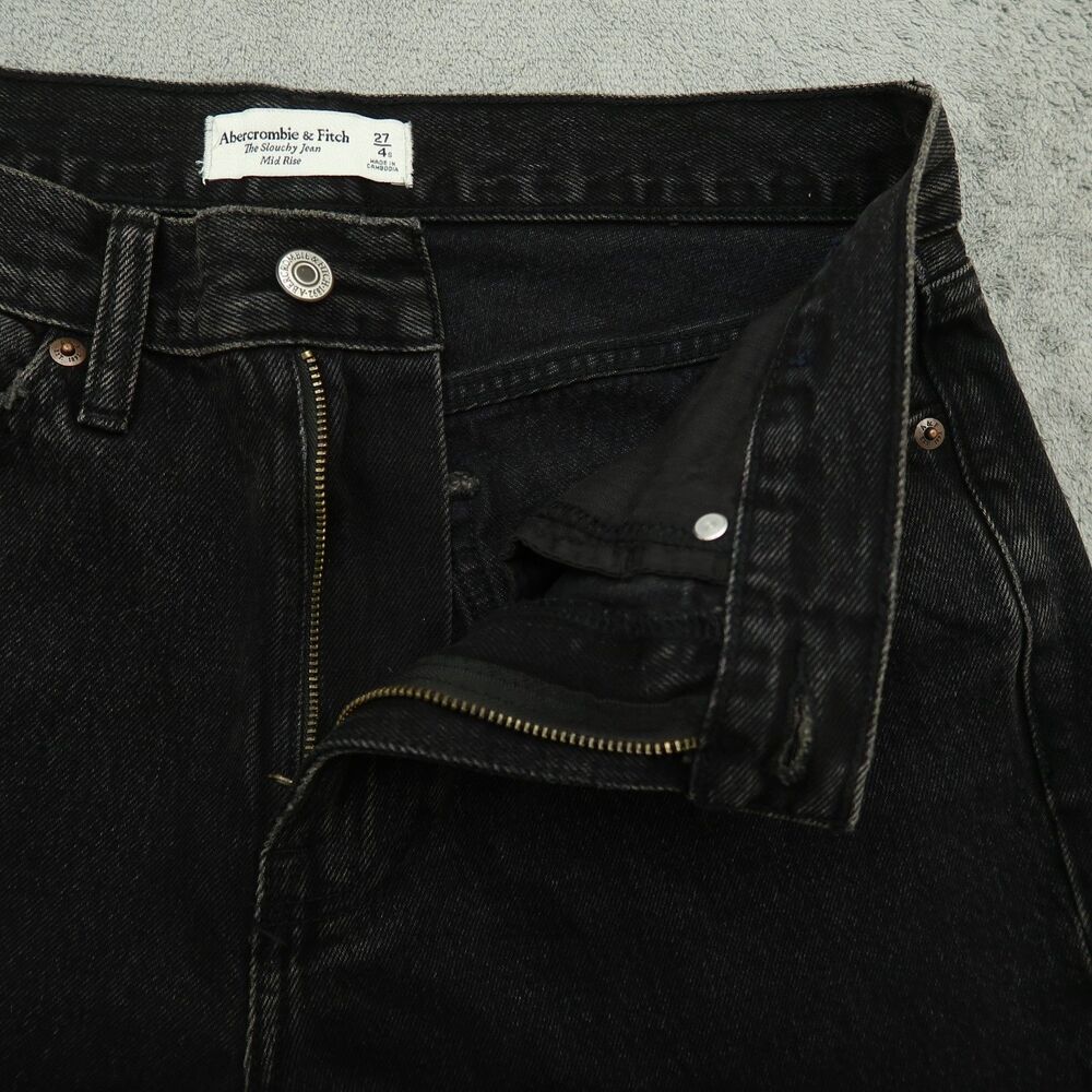 Abercrombie & Fitch Black Wide Leg Jeans - Picture 3 of 16